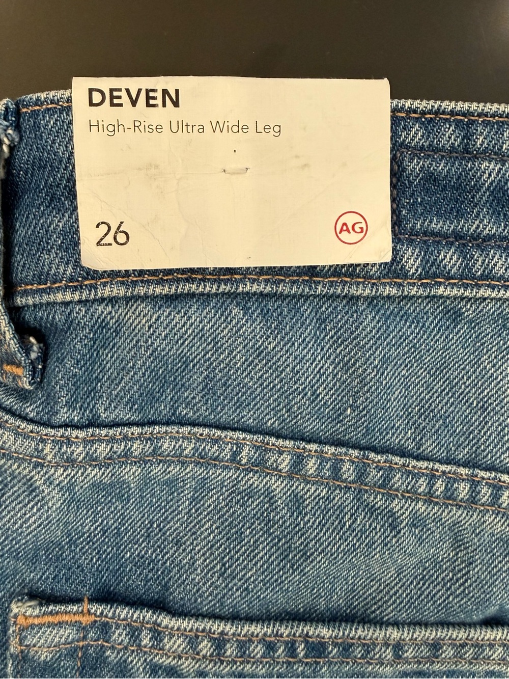 Ag Adriano Goldschmied Deven High Waist Ultra Wide-Leg Denim sz 26 - Picture 5 of 10